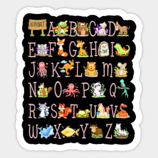 Back to School Kergarten Teacher ABCs  Alphabet Sticker